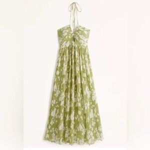 abercombie green pleated dress